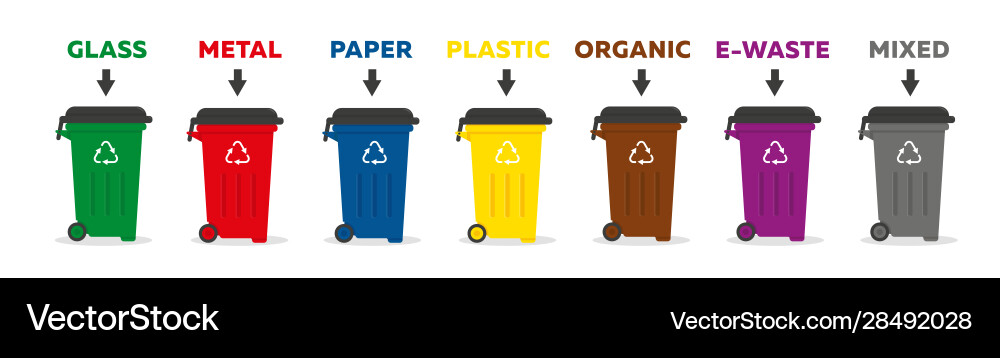 Containers for garbage different types Containers for garbage different types vector image