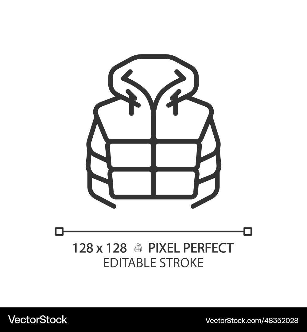 Customizable padded jacket simple thin linear Customizable padded jacket simple thin linear vector image