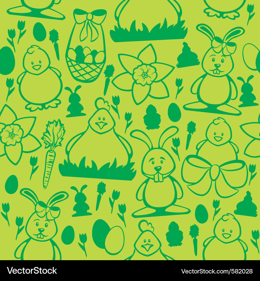 Easter Rabbit Pattern Vector Image