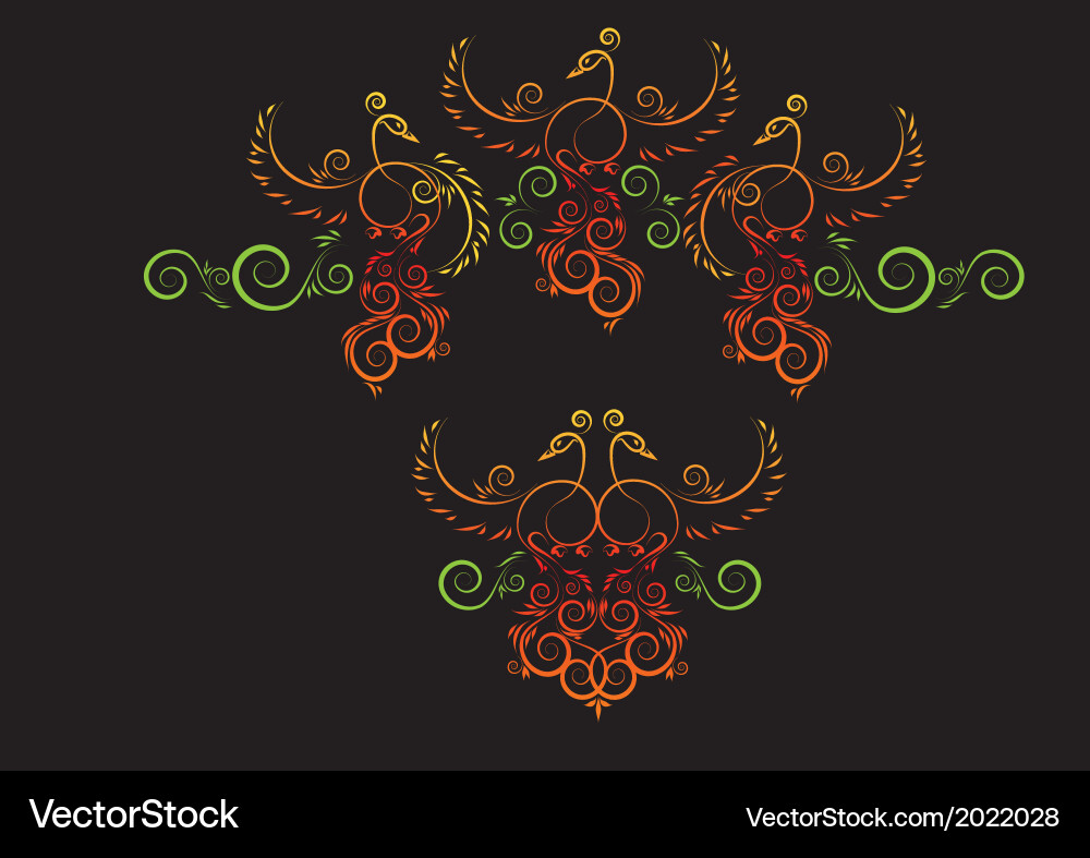 Firebird on the branches Vector Image