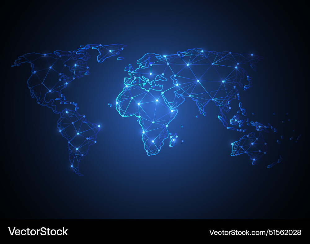 Global network business connection world map Vector Image