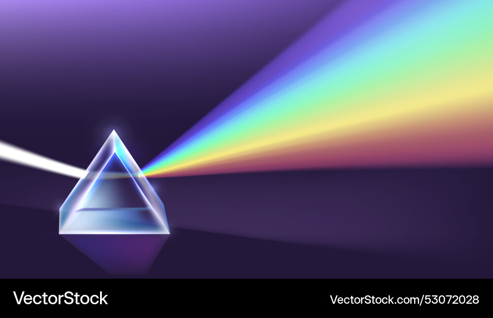 Light Dispersion Through a Triangular Prism vector image