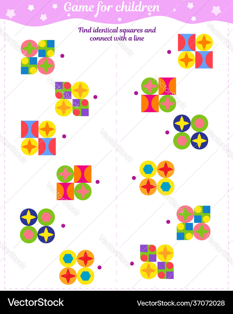 Logic game for children find same Vector Image