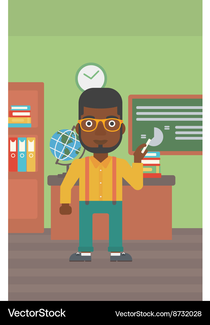 Man with chalk in hand Vector Image