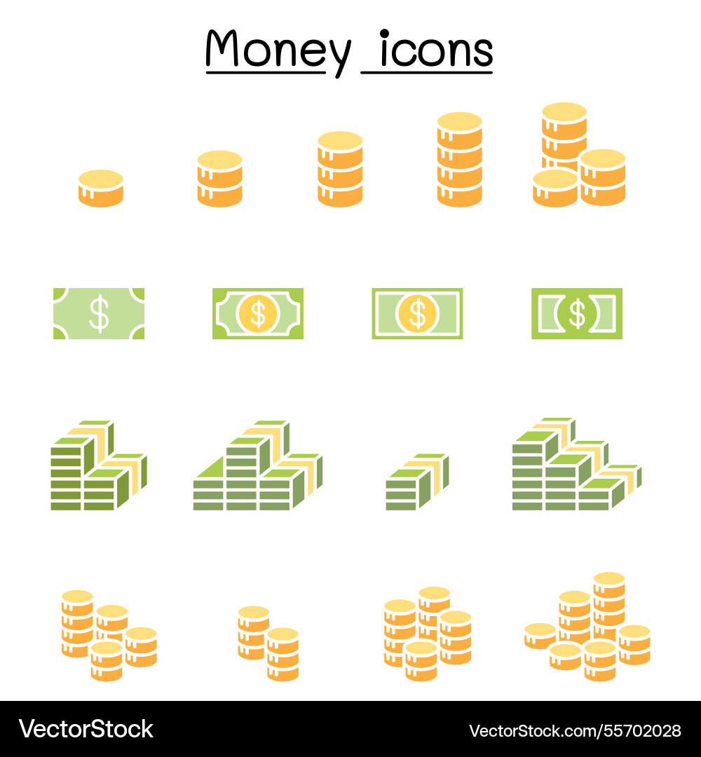 Money earning income benefit profit and coins Money earning income benefit profit and coins vector image