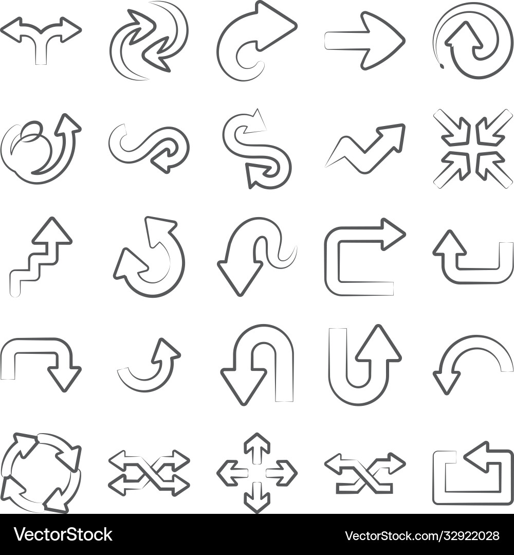 Navigation arrows icon in modern linear style pac vector image