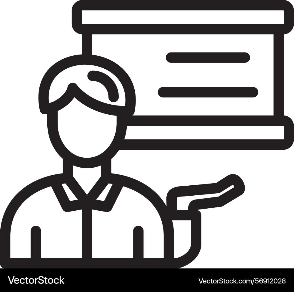 Presentation skills linear style icon design vector image