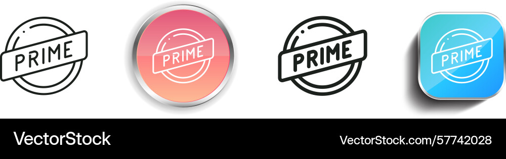 Prime icon thin linear regular and button style Vector Image