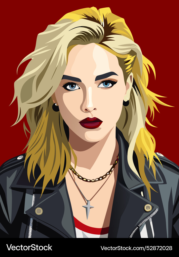 Rock woman Royalty Free Vector Image - VectorStock