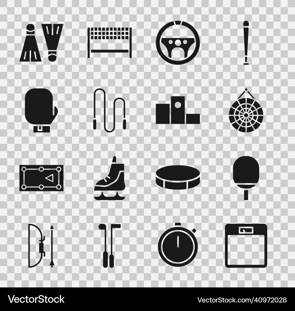 Set bathroom scales racket for playing table Set bathroom scales racket for playing table vector image