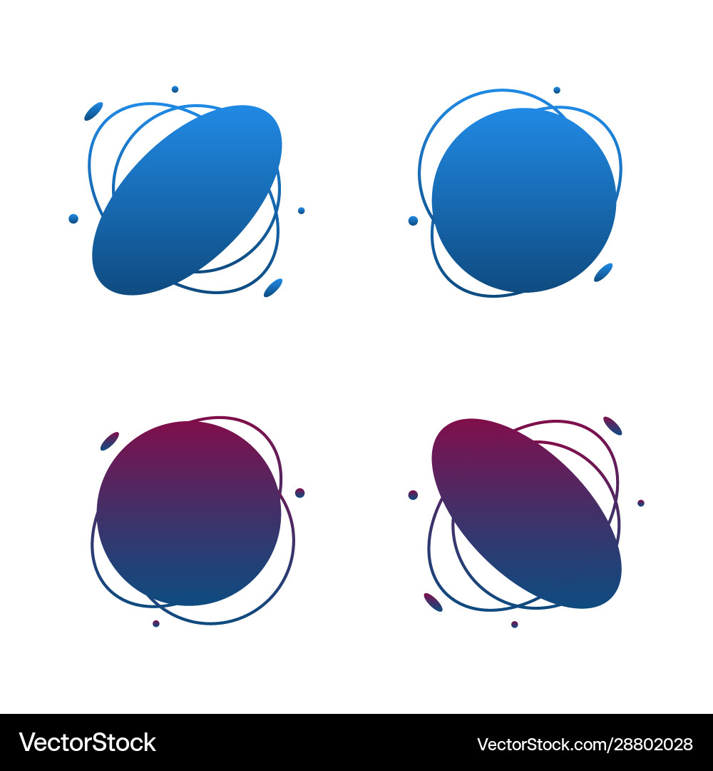 Set collection gradient abstract shape frames Vector Image