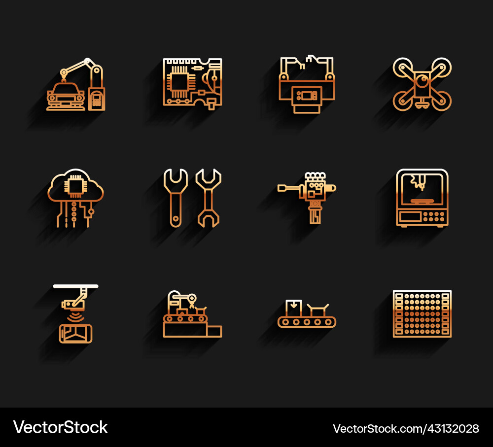 Set line wireless controlling cctv security camera Vector Image