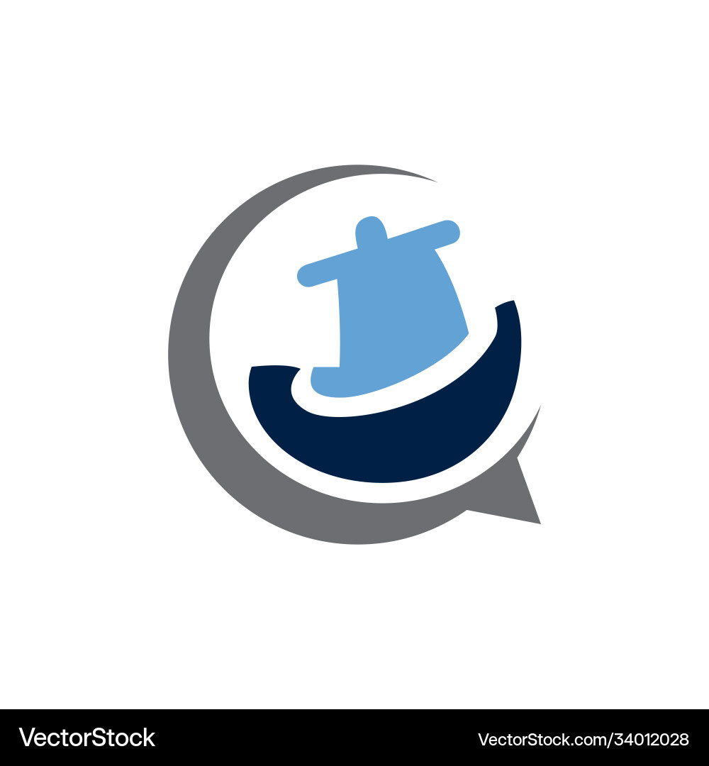 Ship chat logo Ship chat logo vector image