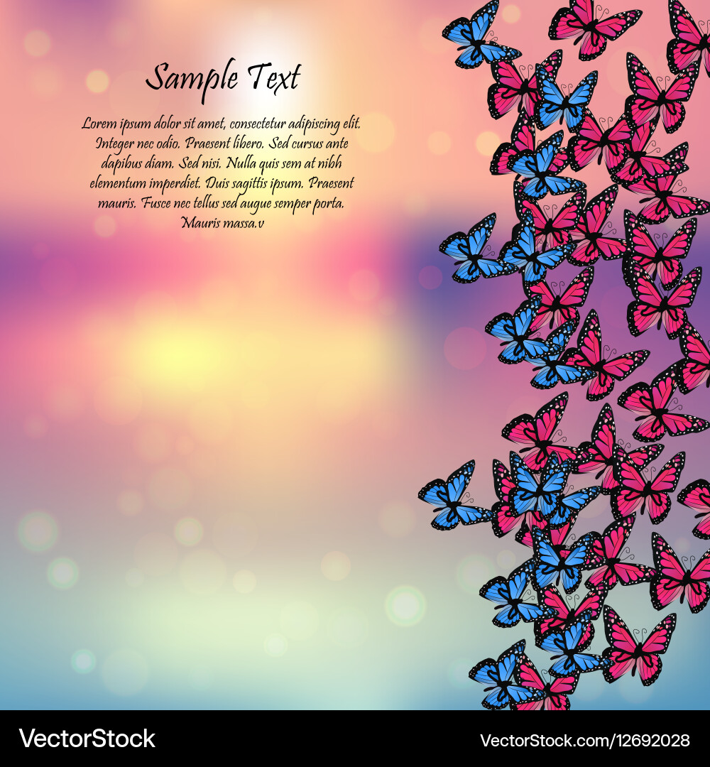 Spring background with butterflies vector image