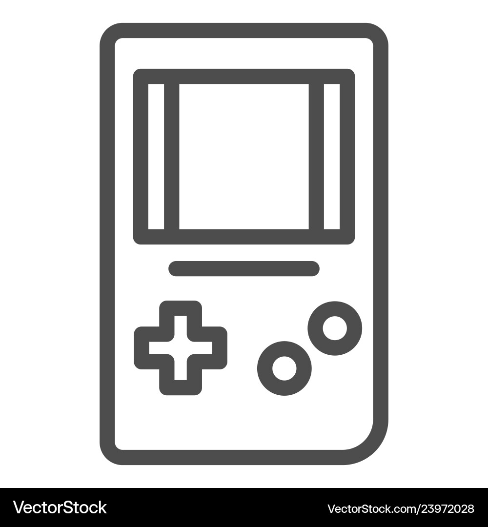 Tetris line icon game console Tetris line icon game console Vector Image
