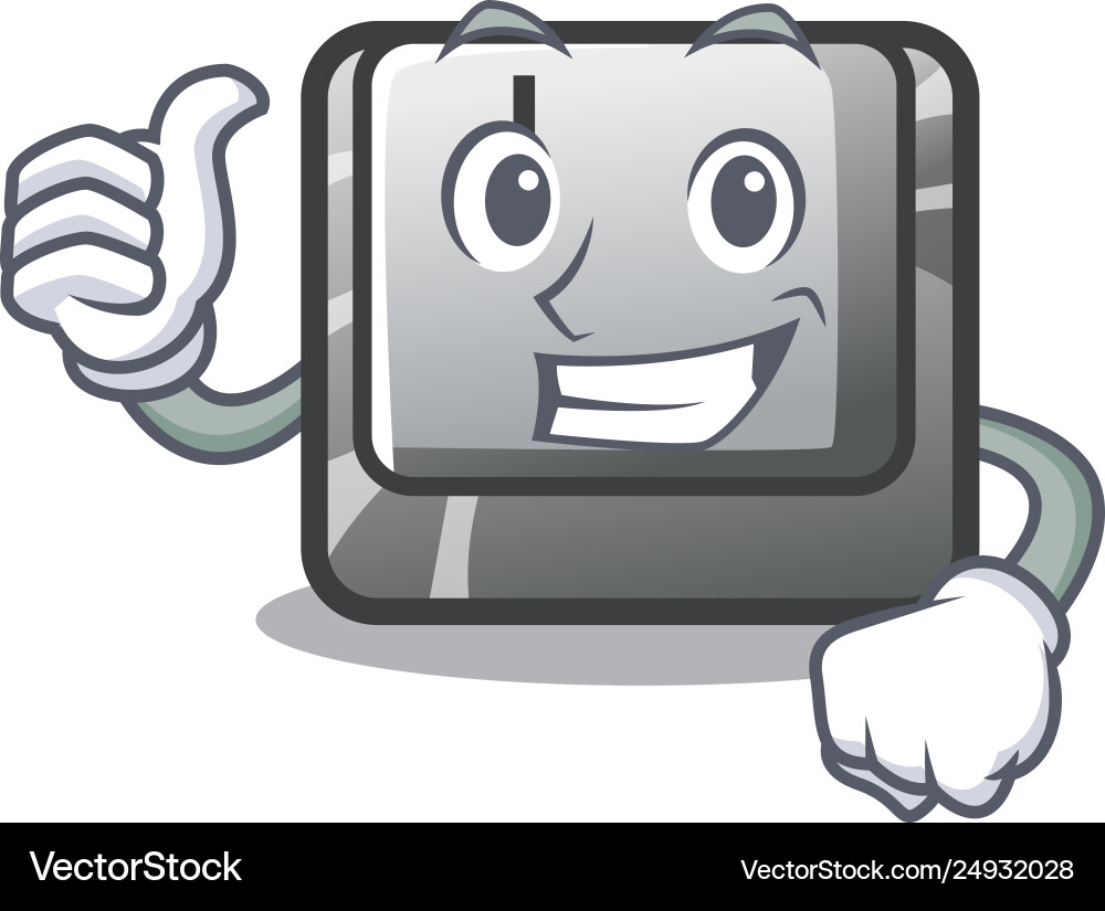 Thumbs up button i in character shape Thumbs up button i in character shape Vector Image