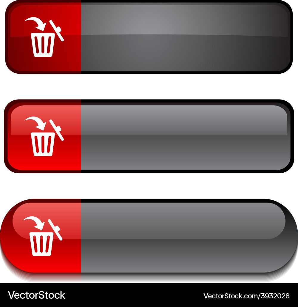Trash Can Button Set vector image