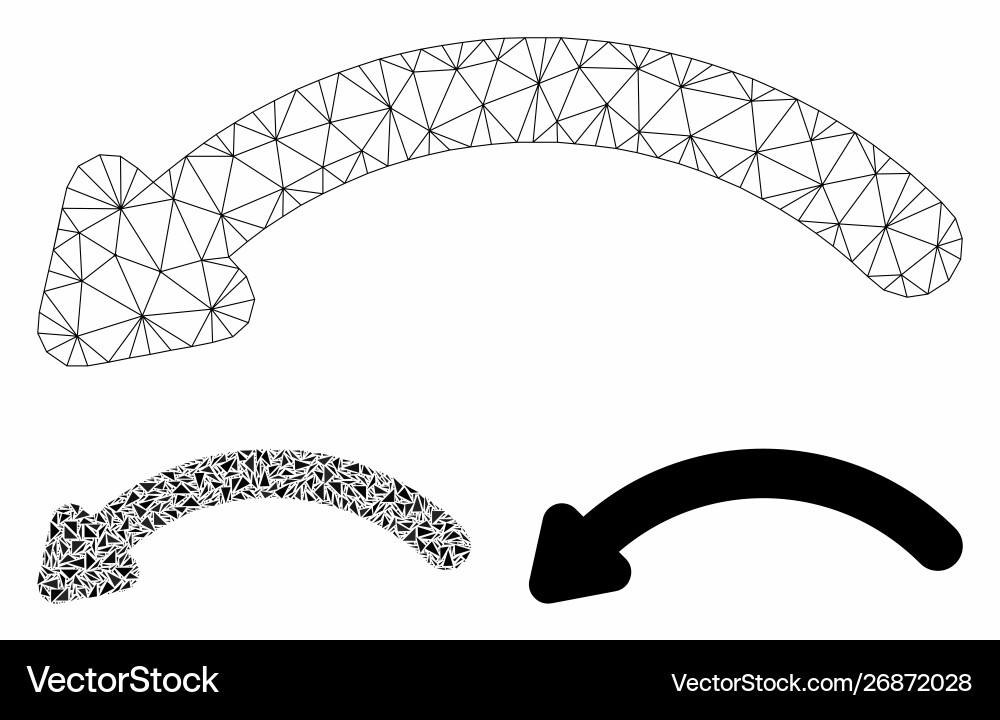 Undo mesh wire frame model and triangle Undo mesh wire frame model and triangle vector image
