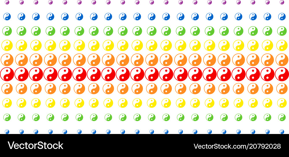 Yin yang shape halftone spectral grid Yin yang shape halftone spectral grid vector image