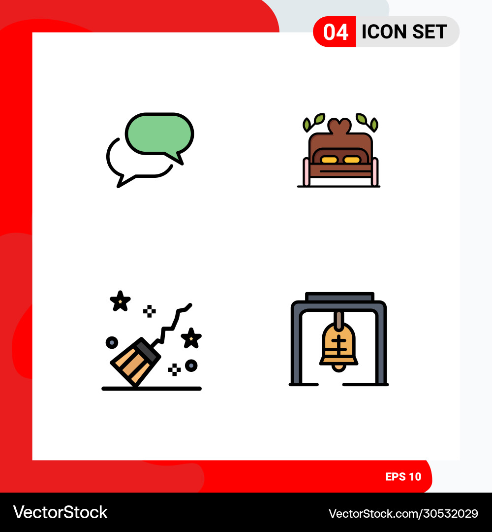 4 user interface filledline flat color pack Vector Image