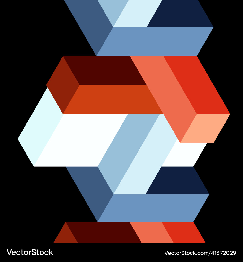 Abstract background 3d cubes cubic elements vector image