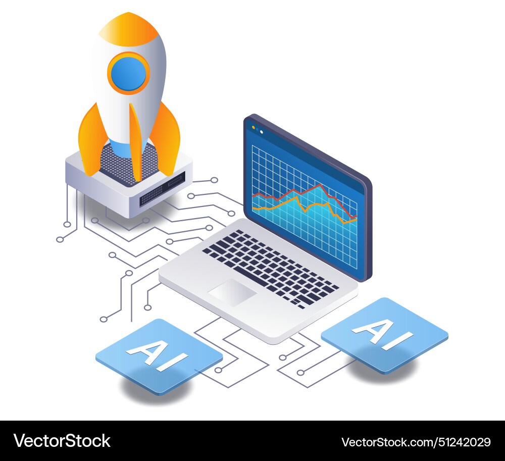 Artificial Intelligence Startup Analysis Data Vector Image Artificial Intelligence Startup Analysis Data Vector Image