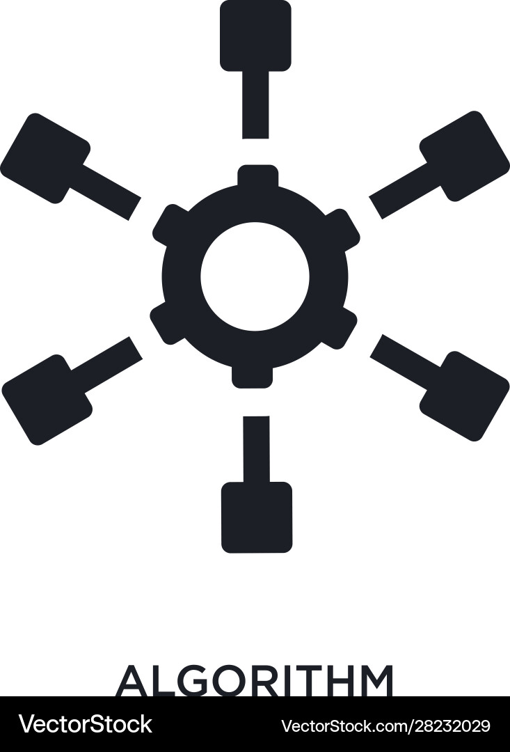Black algorithm isolated icon simple element from Black algorithm isolated icon simple element from vector image