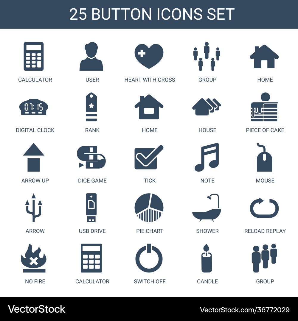Button icons Vector Image