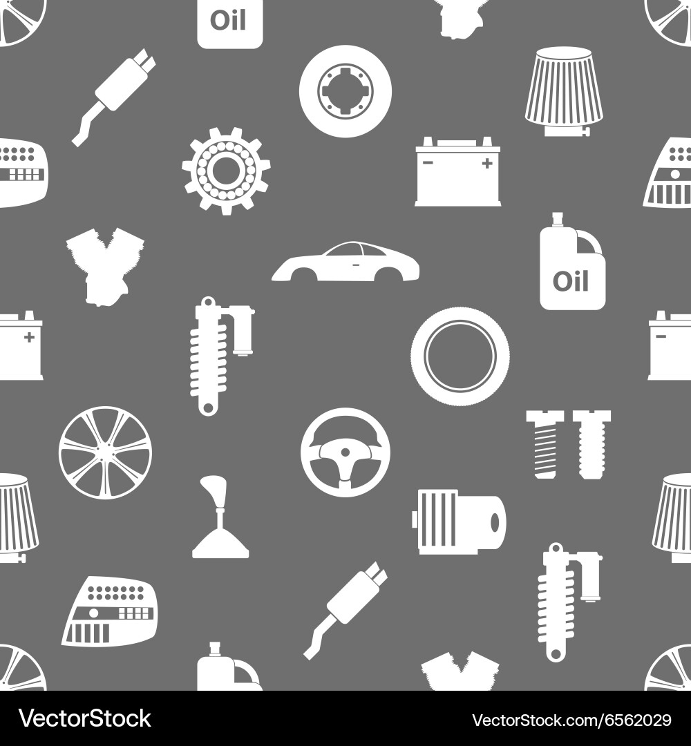 Car parts store simple icons seamless pattern Vector Image