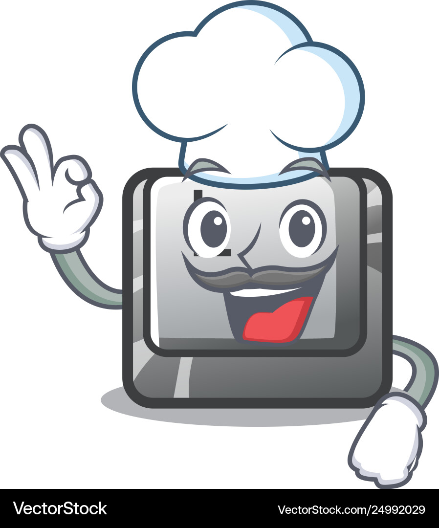 Chef button l in mascot shape vector image