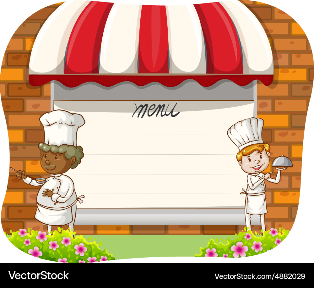 Chefs and menu Vector Image