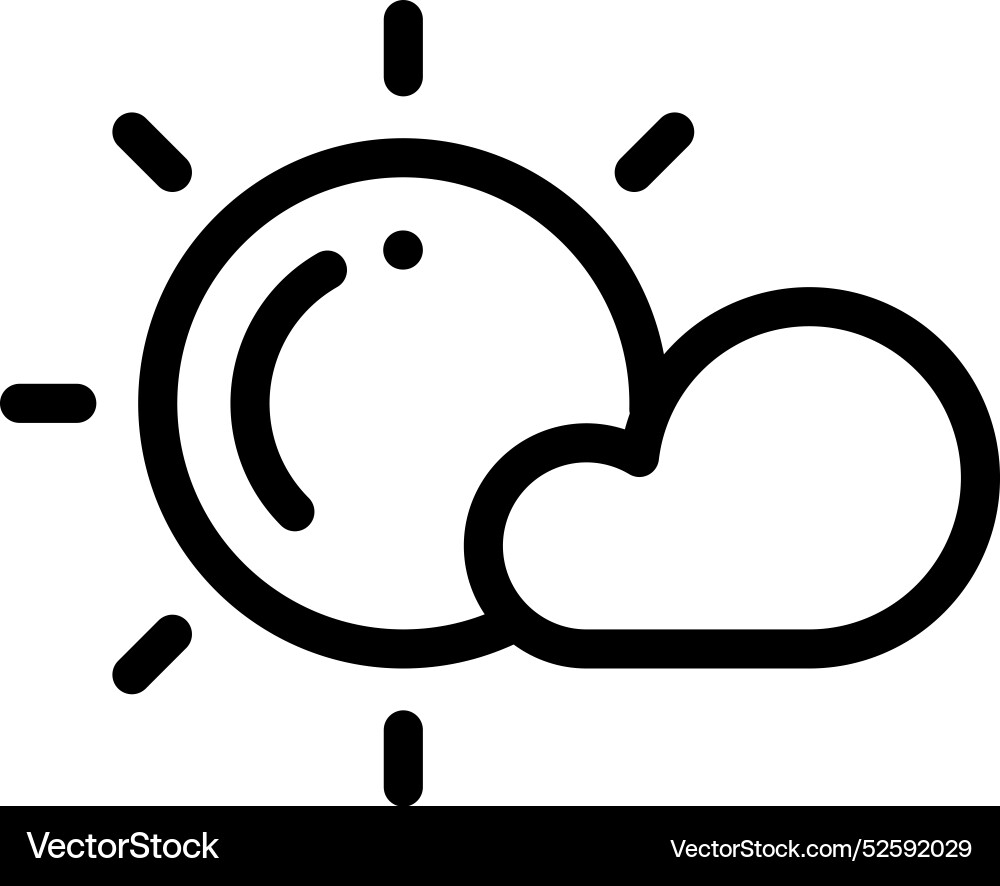Cloudy icon thin linear style design isolated Cloudy icon thin linear style design isolated vector image