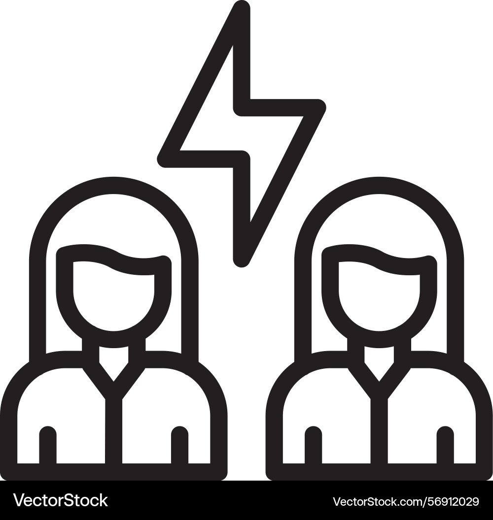Conflict resolution linear style icon design vector image