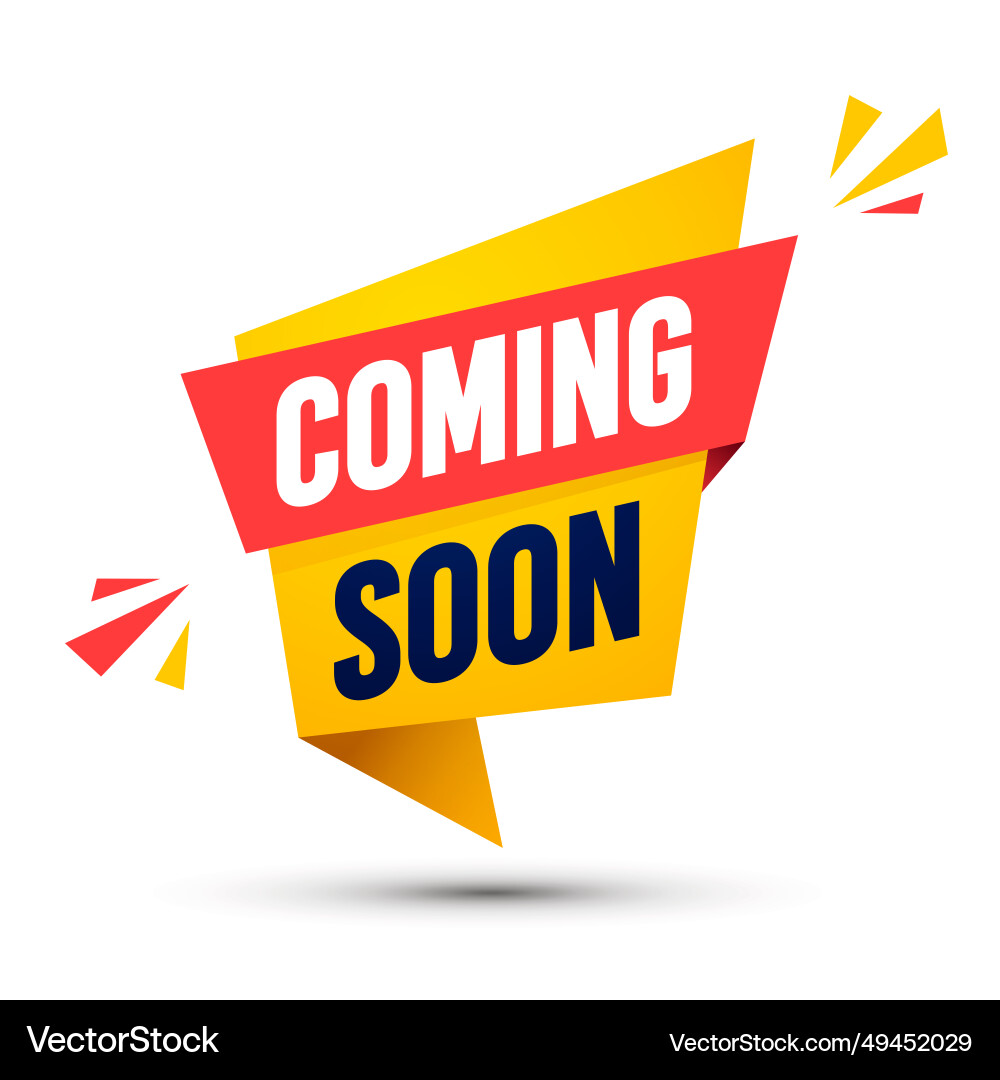 Dynamic shield with banner and text coming soon Dynamic shield with banner and text coming soon vector image