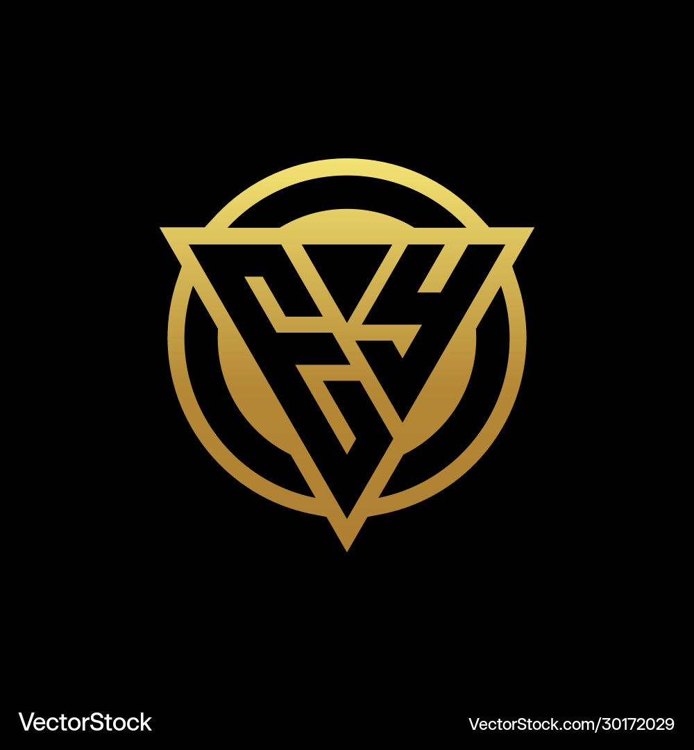 Ey logo monogram with triangle shape and circle vector image