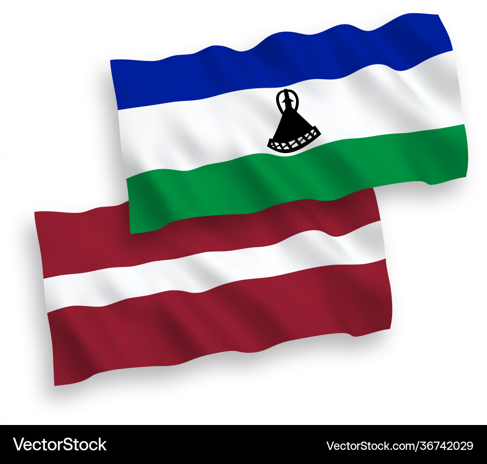 Flags latvia and lesotho on a white background Vector Image