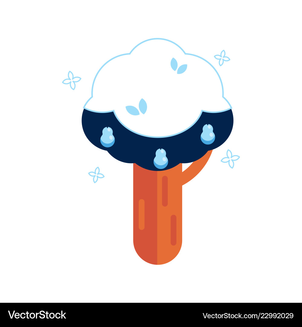 Flat abstract tree with snow icon vector image