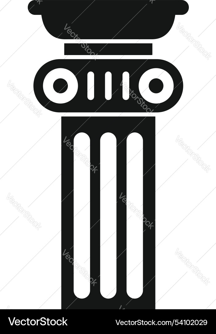 Fluted column with decorative element supporting Fluted column with decorative element supporting vector image