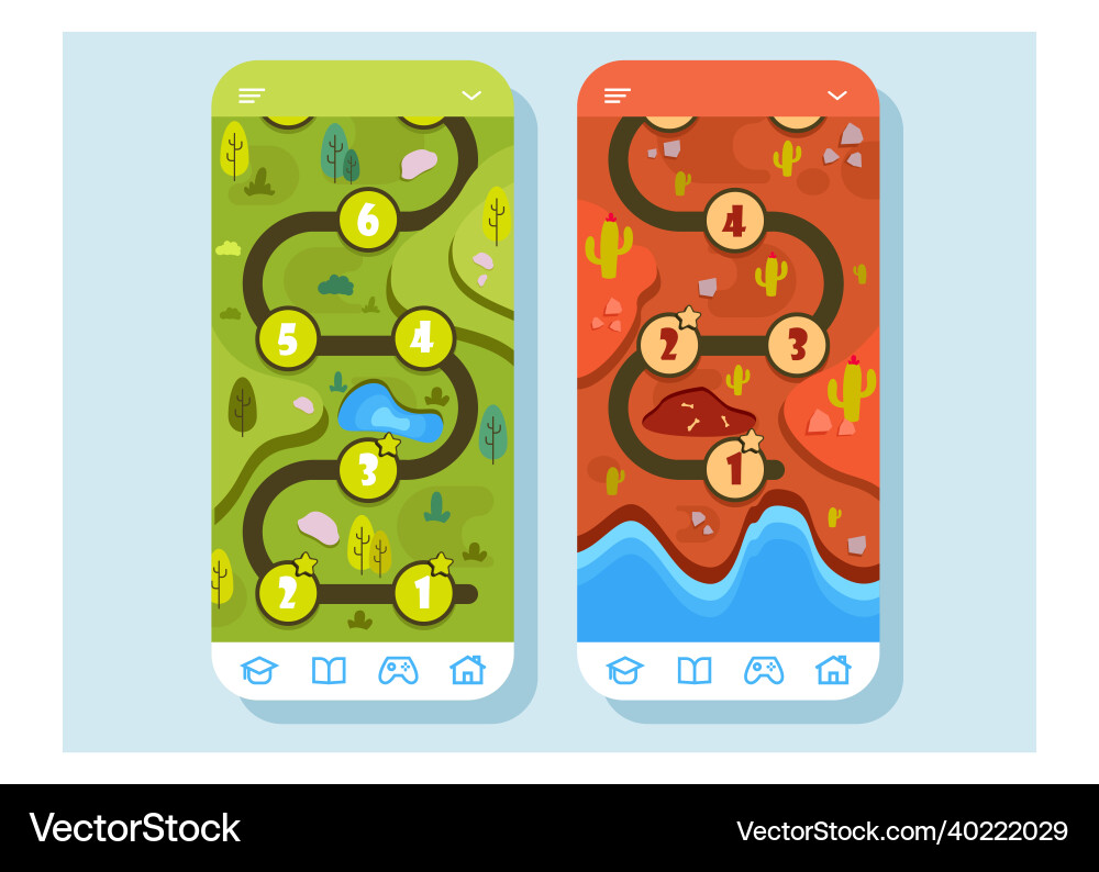 Game template gui kit interface log in page Game template gui kit interface log in page vector image