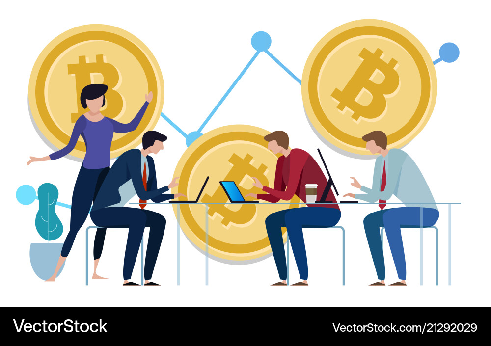 Golden bitcoins chart up background graph Golden bitcoins chart up background graph vector image