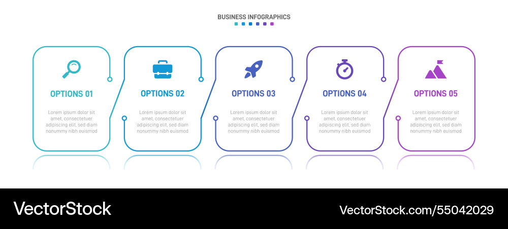 Horizontal progress bar featuring 5 arrow-shaped Horizontal progress bar featuring 5 arrow-shaped vector image