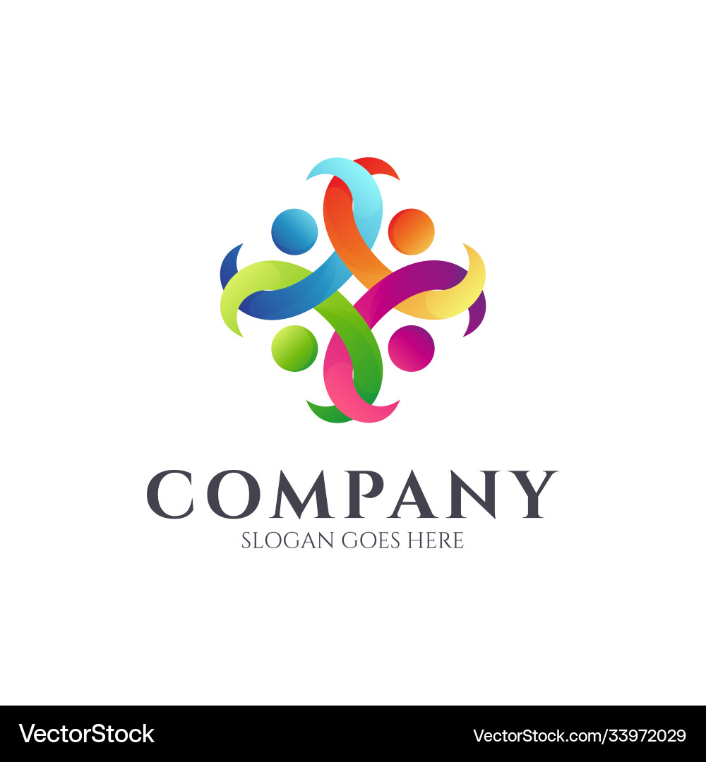 Human connection logo Royalty Free Vector Image
