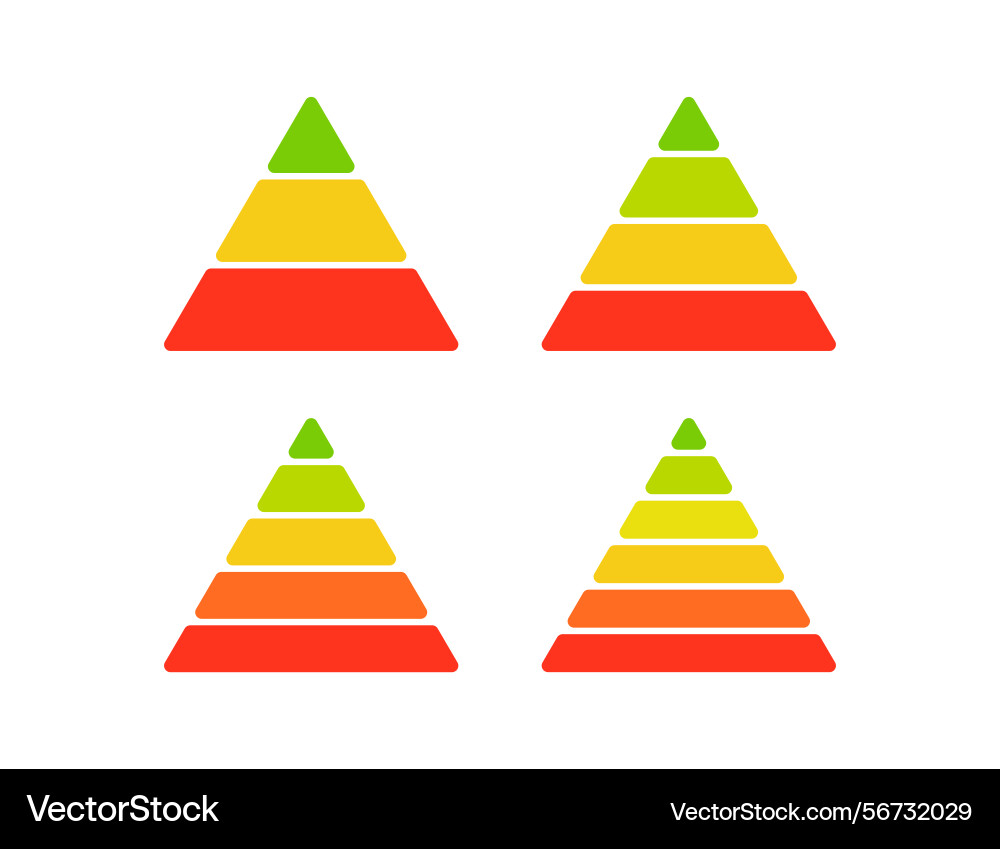 Levels of triangular pyramid half triangle Levels of triangular pyramid half triangle vector image