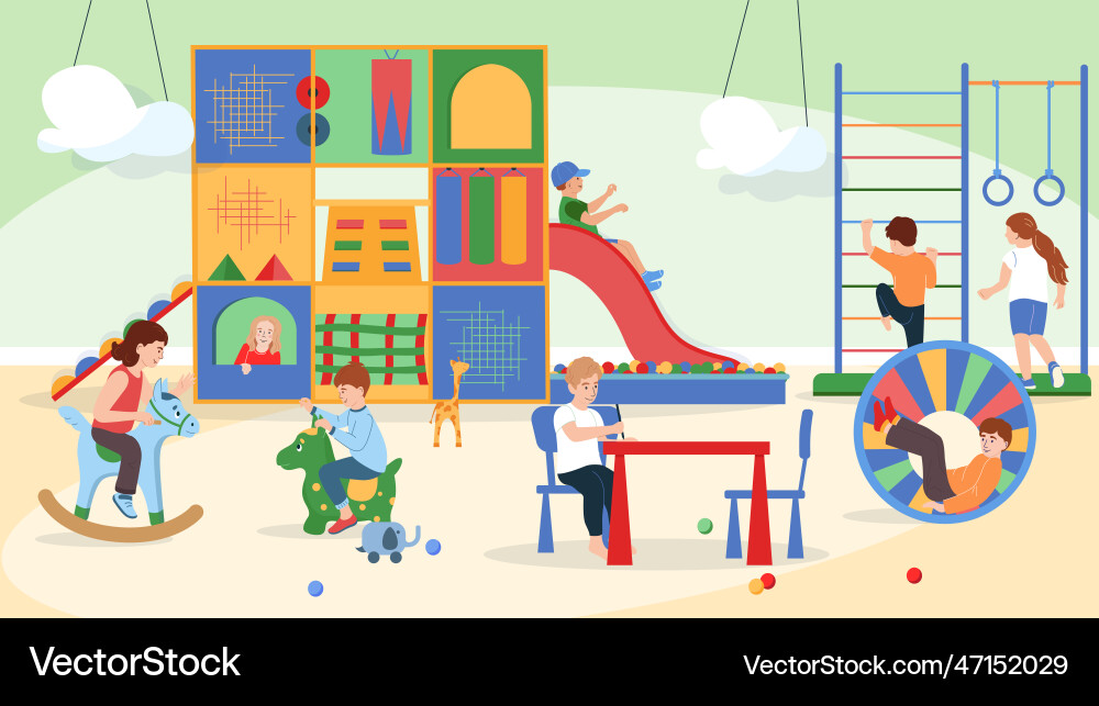Playroom flat background Playroom flat background vector image