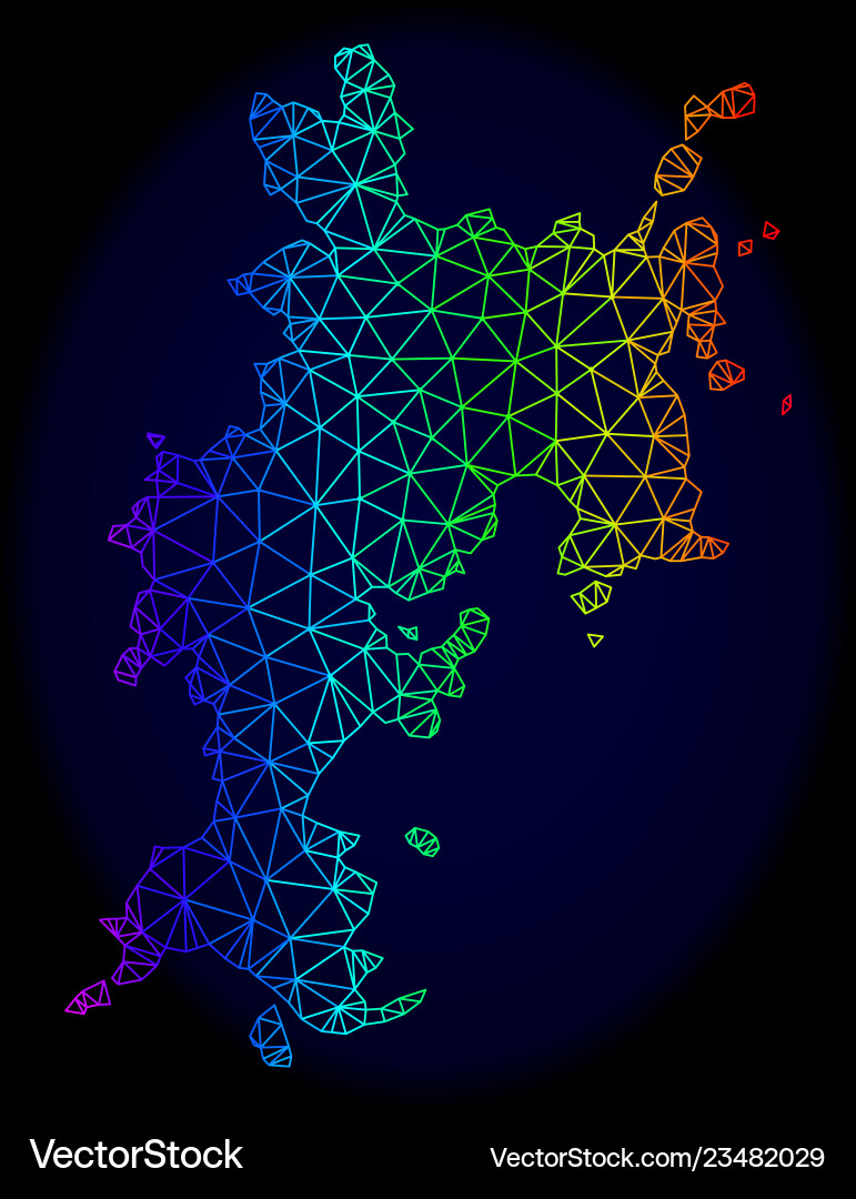 Polygonal 2d spectrum mesh map of komodo Polygonal 2d spectrum mesh map of komodo vector image