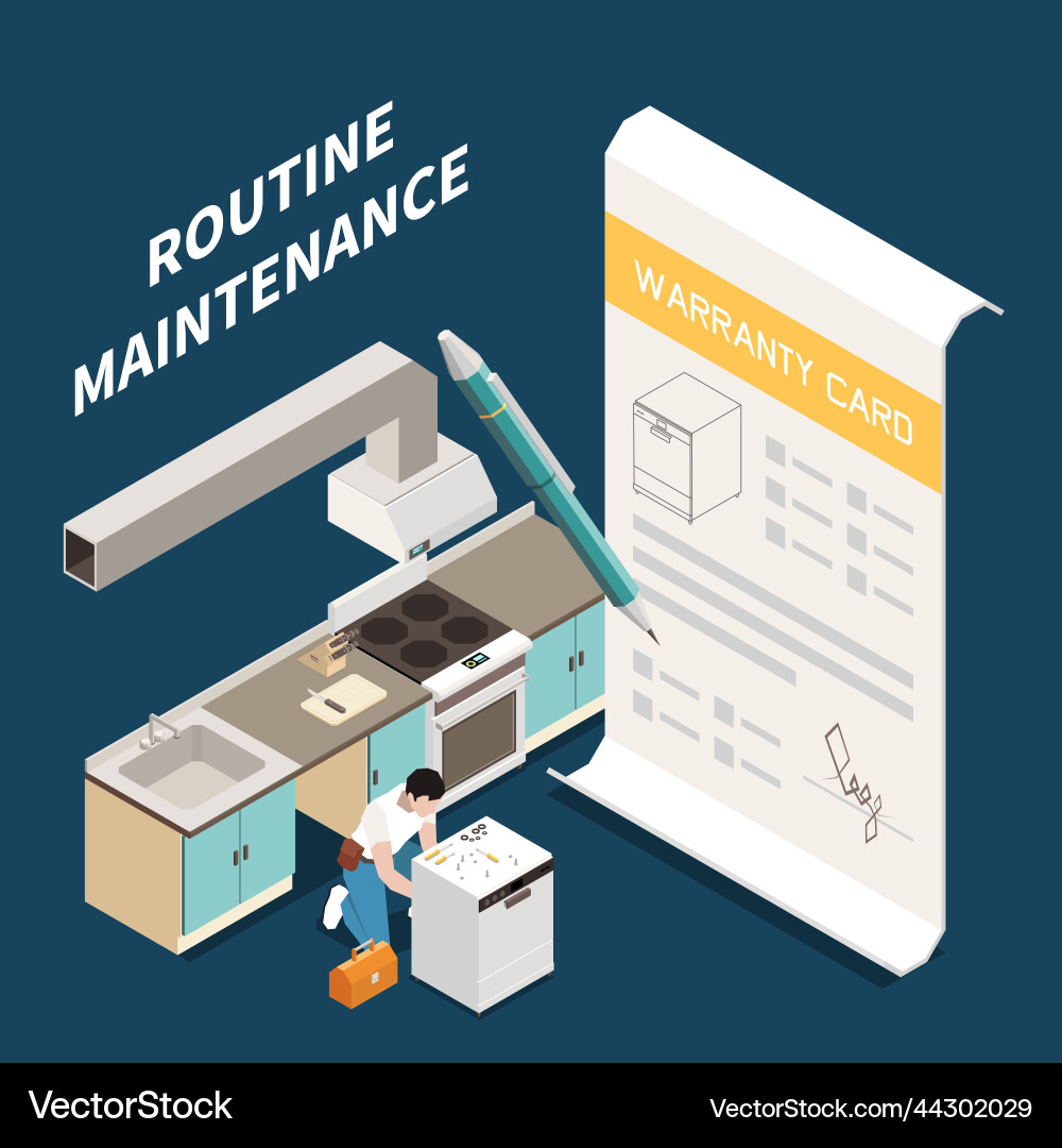 Routine maintenance isometric background Vector Image