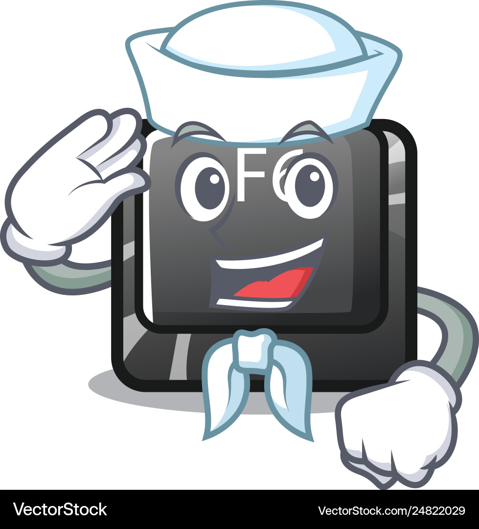 Sailor longest f6 button on cartoon computer Sailor longest f6 button on cartoon computer vector image