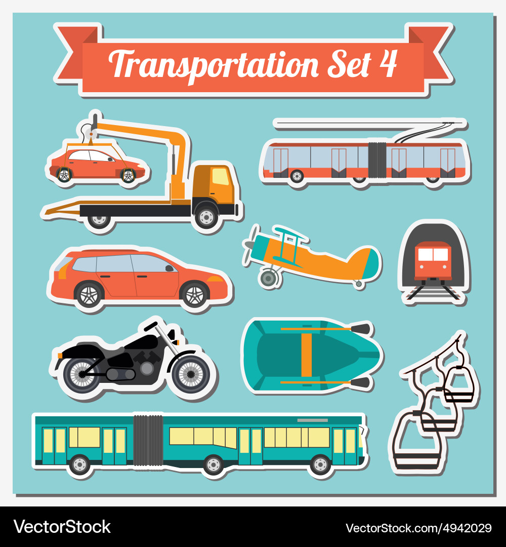 Set of all types transport icon for creating vector image