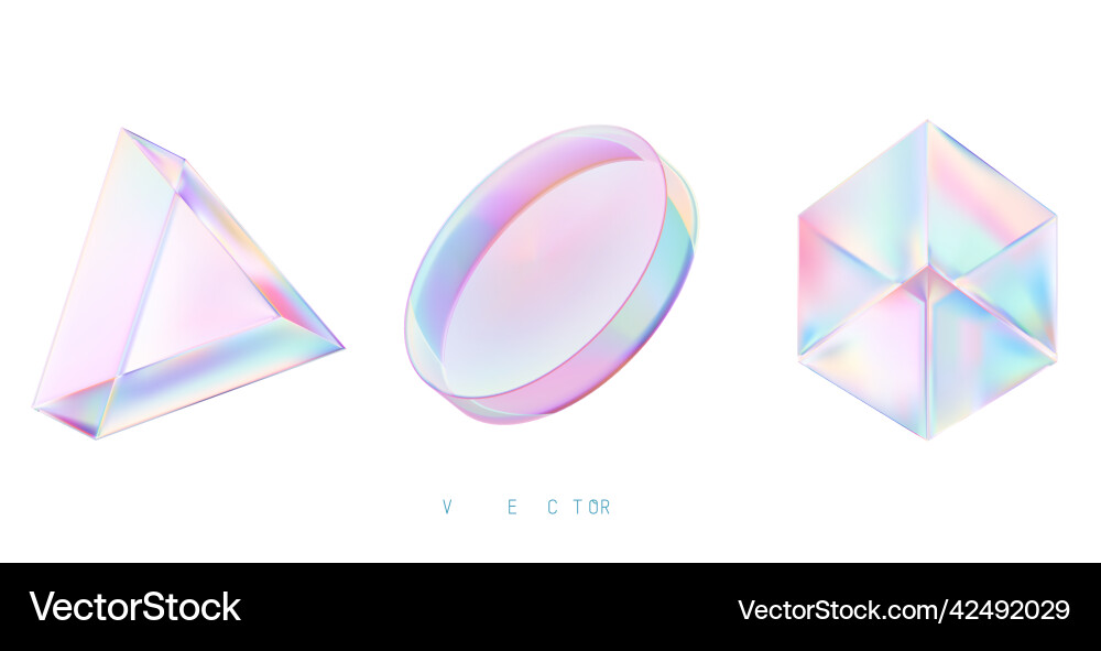 Set of colored 3d objects on a white background Set of colored 3d objects on a white background vector image