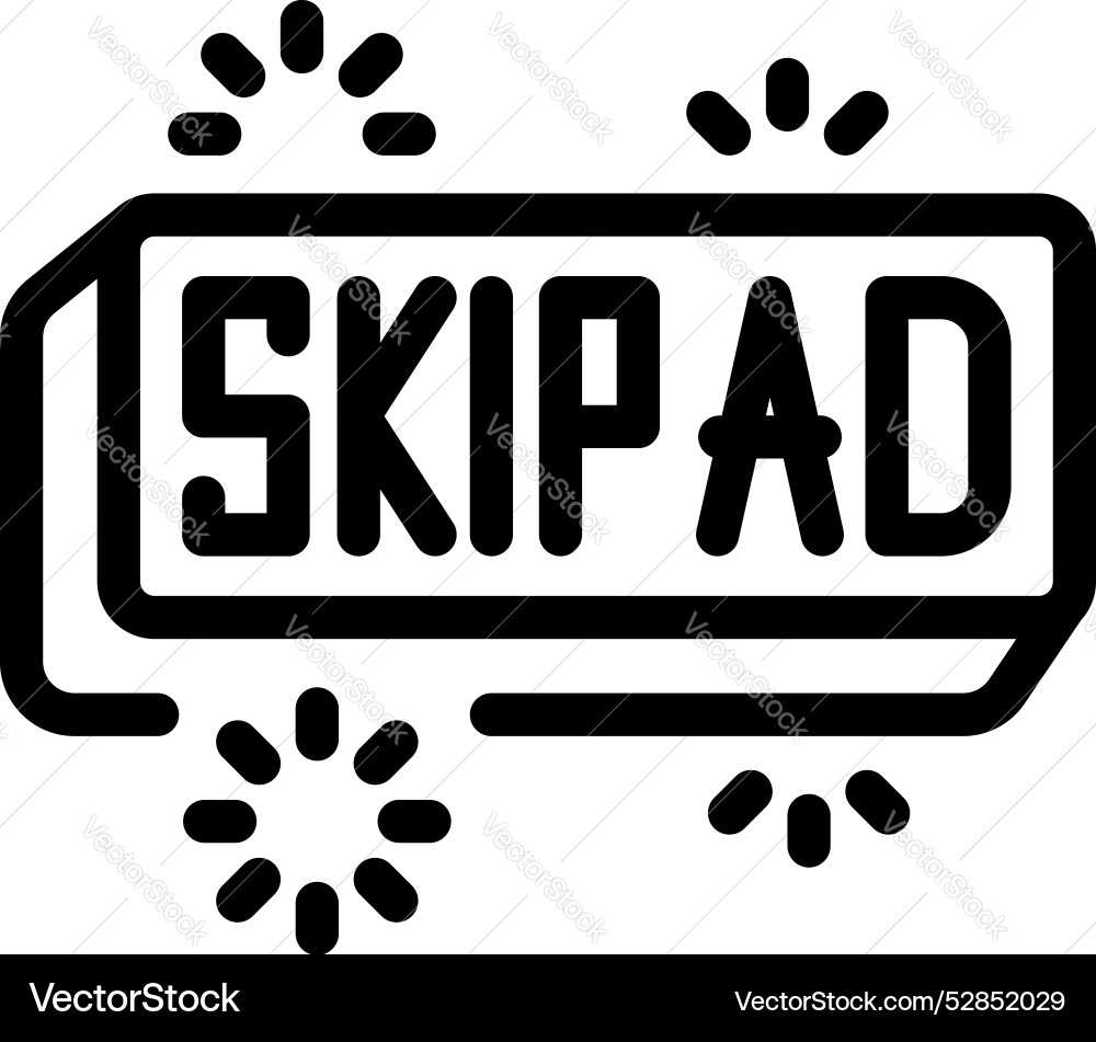 Skip ad button blinking showing advertisement Skip ad button blinking showing advertisement vector image